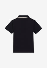 Dolce & Gabbana Kids Boys DG Logo Print Polo T-shirt Blue L4JTIQ G7O9E B0665