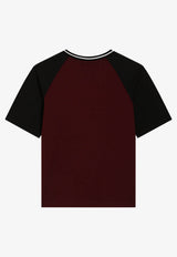 Dolce & Gabbana Kids Boys DG Logo Print Jersey T-shirt Burgundy L4JTKA G7PUU S9000
