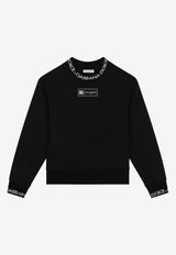 Dolce & Gabbana Kids Boys Logo Label Sweatshirt L4JWHZ G7M4G N0000 Black
