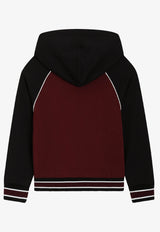 Dolce & Gabbana Kids Boys Colorblocked DG Logo Hoodie Burgundy L4JWJW G7PUT S9000