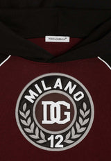 Dolce & Gabbana Kids Boys Colorblocked DG Logo Hoodie Burgundy L4JWJW G7PUT S9000