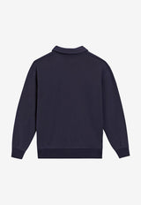 Dolce & Gabbana Kids Boys Bandana Print Half-Zip Sweatshirt Blue L4JWLG G7OLL B0665