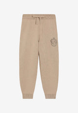 Dolce & Gabbana Kids Boys Embroidered Track Pants Beige L4KP16 JGMF0 M0263