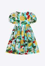 Dolce & Gabbana Kids Girls Lemon and Cherry Print Dress L52DY6 HS5Q6 HD5AL Multicolor