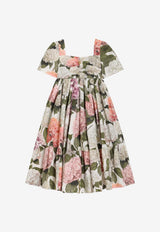 Dolce & Gabbana Kids Girls Hydrangea Print Poplin Dress Multicolor L53DE7 HS5T6 HA5XG