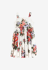 Dolce & Gabbana Kids Girls Flower Bouquet Print Sleeveless Dress Multicolor L53DI6 HS5UU HA5ZO