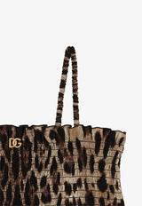 Dolce & Gabbana Kids Girls Leopard Print Shirred Dress Brown L53DM9 HS5E3 HY13M