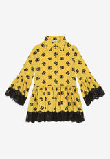 Dolce & Gabbana Kids Girls Logo Monogram Shirt Dress L53DS6 IS1SZ H4VAN