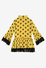 Dolce & Gabbana Kids Girls Logo Monogram Shirt Dress L53DS6 IS1SZ H4VAN