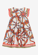 Dolce & Gabbana Kids Girls Carretto Print Dress Multicolor L53DW2 FI5O4 HA6CK
