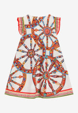 Dolce & Gabbana Kids Girls Carretto Print Dress Multicolor L53DW2 FI5O4 HA6CK