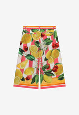 Dolce & Gabbana Kids Girls Lemon and Cherry Print Pants L53P31 G7L8S H25AL Multicolor