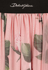 Dolce & Gabbana Kids Girls Rose Print Wide-Leg Pants Pink L53P46 IS1X9 HF5IZ