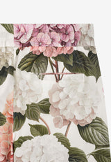 Dolce & Gabbana Kids Girls Hydrangea Print Oversized Pants Multicolor L53P50 HS5T6 HA5XG