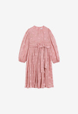 Dolce & Gabbana Kids Girls DG Logo Jacquard Satin Dress Pink L54DE7 FJTBR F0473