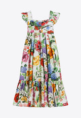 Dolce & Gabbana Kids Girls Floral Print Poplin Dress Multicolor L54DG1 HS5S5 HA5KU