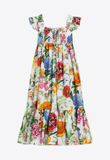 Dolce & Gabbana Kids Girls Floral Print Poplin Dress Multicolor L54DG1 HS5S5 HA5KU