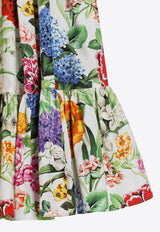 Dolce & Gabbana Kids Girls Floral Print Poplin Dress Multicolor L54DG1 HS5S5 HA5KU