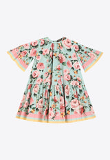 Dolce & Gabbana Kids Girls Floral Print Ruffled Dress Multicolor L54DG8 FI5LM HT5QE