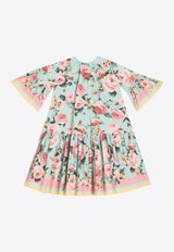 Dolce & Gabbana Kids Girls Floral Print Ruffled Dress Multicolor L54DG8 FI5LM HT5QE