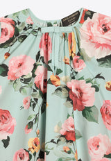 Dolce & Gabbana Kids Girls Floral Print Ruffled Dress Multicolor L54DG8 FI5LM HT5QE