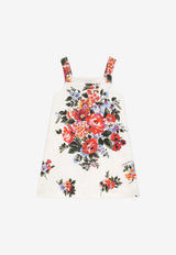 Dolce & Gabbana Kids Girls Flower Bouquet Print Dress Multicolor L54DI0 FSFOZ HA5ZO