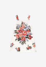 Dolce & Gabbana Kids Girls Flower Bouquet Print Dress Multicolor L54DI0 FSFOZ HA5ZO