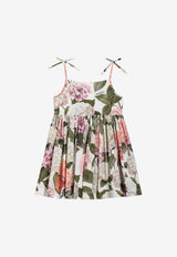 Dolce & Gabbana Kids Girls Hydrangea Print Poplin Dress Multicolor L54DN8 HS5T6 HA5XG