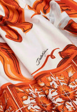 Dolce & Gabbana Kids Girls Majolica Print Shirred Dress Multicolor L54DN9 G7P4R IO3TN