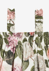Dolce & Gabbana Kids Girls Hydrangea Print Shirred Dress Multicolor L54DN9 HS5T6 HA5XG