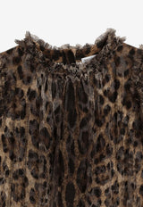 Dolce & Gabbana Kids Girls Leopard Print Tulle Dress Brown L54DO4 HSMV5 HY13M