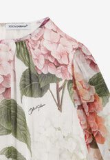 Dolce & Gabbana Kids Girls Hydrangea Print Chiffon Dress Multicolor L54DO7 IS10B HA5XG