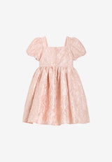 Dolce & Gabbana Kids Girls Embellished Brocade Dress Pink L54DP6 HJMQ0 S8350