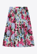 Dolce & Gabbana Kids Girls Floral Print Pleated Skirt Multicolor L55I33 HS5TP HA5MH