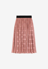 Dolce & Gabbana Kids Girls DG Logo Jacquard Satin Skirt Pink L55I48 FJTBR F0473