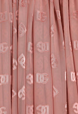 Dolce & Gabbana Kids Girls DG Logo Jacquard Satin Skirt Pink L55I48 FJTBR F0473