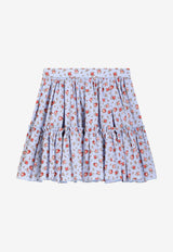 Dolce & Gabbana Kids Girls Small Rose Print Pleated Skirt Multicolor L55I82 HS5UL HC5XJ