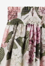 Dolce & Gabbana Kids Girls Hydrangea Print Pleated Skirt Multicolor L55I83 HS5T6 HA5XG