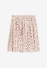 Dolce & Gabbana Kids Girls Small Rose Print Pleated Skirt Multicolor L55I93 HS5UB HA5XJ