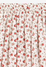 Dolce & Gabbana Kids Girls Small Rose Print Pleated Skirt Multicolor L55I93 HS5UB HA5XJ