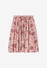 Dolce & Gabbana Kids Girls Small Flower Bouquet Print Pleated Skirt Multicolor L55I96 FS8DO HF5XK