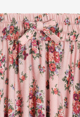 Dolce & Gabbana Kids Girls Small Flower Bouquet Print Pleated Skirt Multicolor L55I96 FS8DO HF5XK