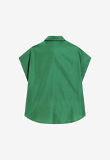 Dolce & Gabbana Kids Girls DG Logo Plaque Shirt Green L56S34 FUM4G V0402