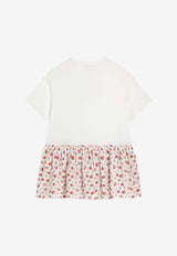 Dolce & Gabbana Kids Girls DG Logo Rose Print Dress White L5JDB8 G7PVM S9000