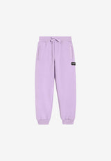 Dolce & Gabbana Kids Girls Logo Patch Track Pants Lilac L5JPD7 G7M4V F3904