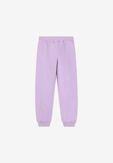 Dolce & Gabbana Kids Girls Logo Patch Track Pants Lilac L5JPD7 G7M4V F3904