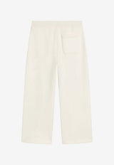 Dolce & Gabbana Kids Girls Embroidered DG Logo Track Pants White L5JPE3 G7PVI W0001
