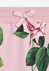 Dolce & Gabbana Kids Girls Rose Print Track Pants Pink L5JPF7 HS7P0 HF5IZ