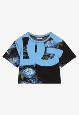 Dolce & Gabbana Kids Girls Bluebell Print Crewneck T-shirt L5JTLM G7M1M HN4YH
