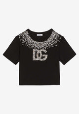 Dolce & Gabbana Kids Girls Rhinestone-Embellished T-shirt L5JTMD G7K2V N0000